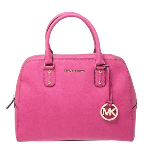 michael kors tas fuchsia|Michael Kors leather tote.